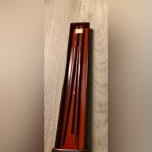 Japanese redwood vintage chopsticks with box and rest - Picture 12 of 12